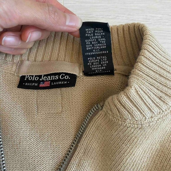 Vintage 90s Ralph Lauren Double Zip Cotton Bomber Jacket Size S Preppy Coastal - Picture 4 of 10